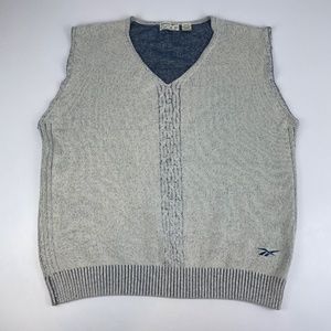 Vintage Reebok Golf Men's Size XL Sweater Vest Acid Wash Look Blue Cotton